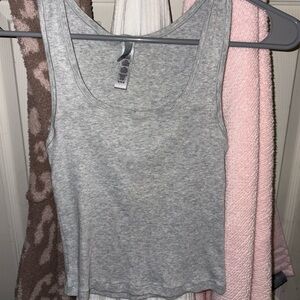 SKIMS cropped Light Gray Women's Tank Top